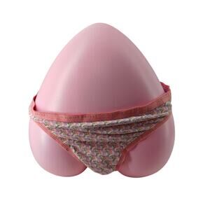 Victoria Secret Elephant Pink Purple Cotton Thong Panty Womens Large